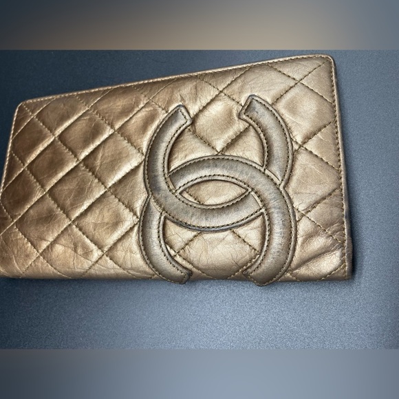 Chanel Gold Cambon Quilted Leather CC Bifold Long Wallet - Picture 16 of 17